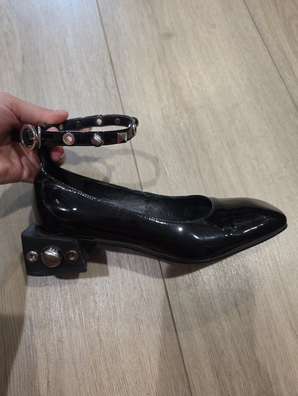 MODERN ALCHEMIST Innocence Ornament Mary Jane Black Patent Heels Size 6.5 - Picture 6 of 10